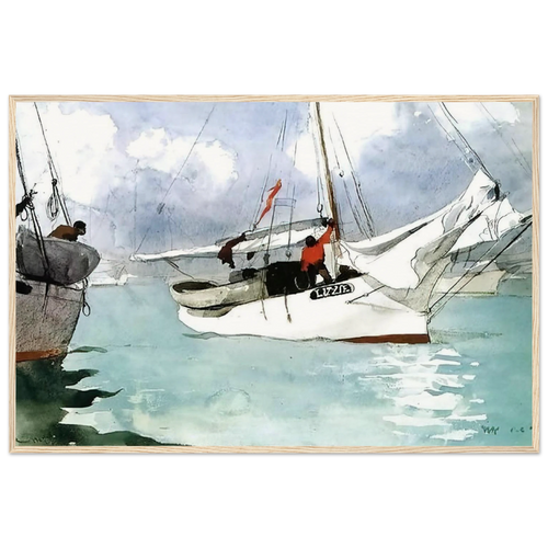 FISHING BOATS KEY WEST Framed Poster | Winslow Homer Framed Prints Wall Art | Winslow Homer Store