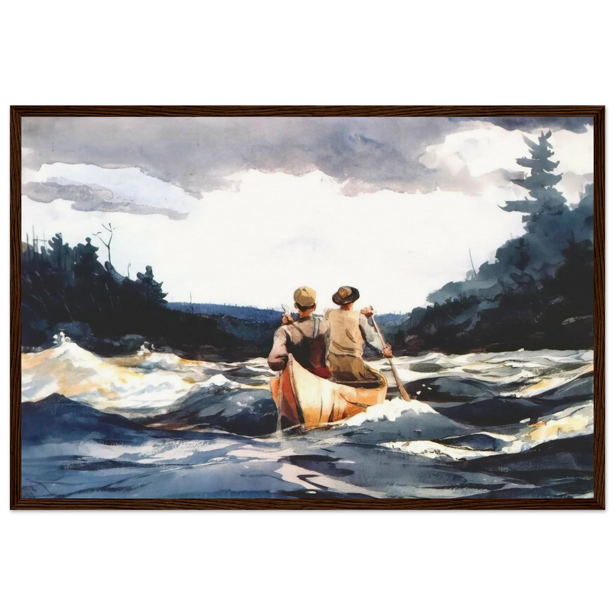 CANOE IN THE RAPIDS Framed Poster | Winslow Homer Framed Prints Wall Art | Winslow Homer Store