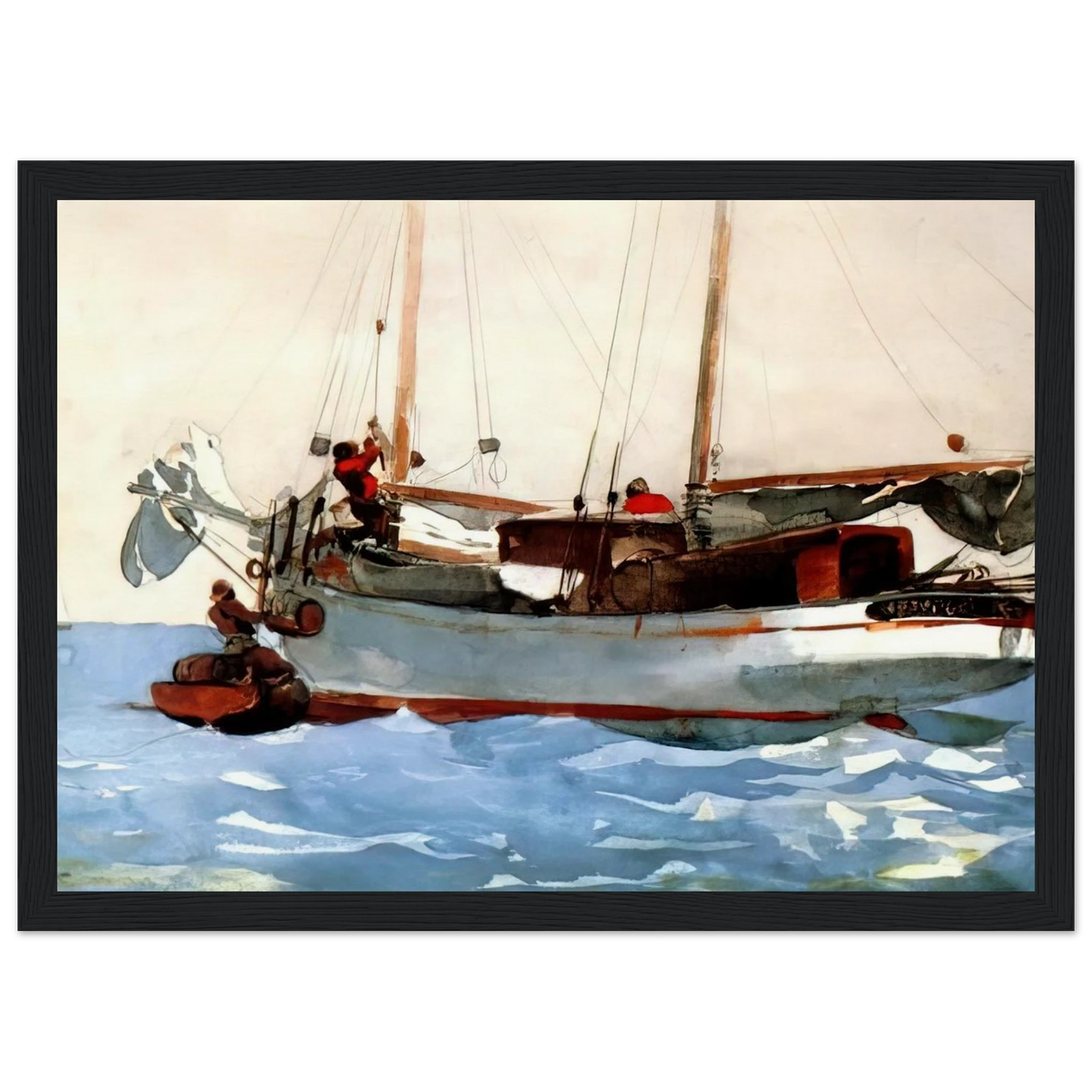 TAKING ON WET PROVISIONS Framed Poster | Winslow Homer Framed Prints Wall Art | Winslow Homer Store