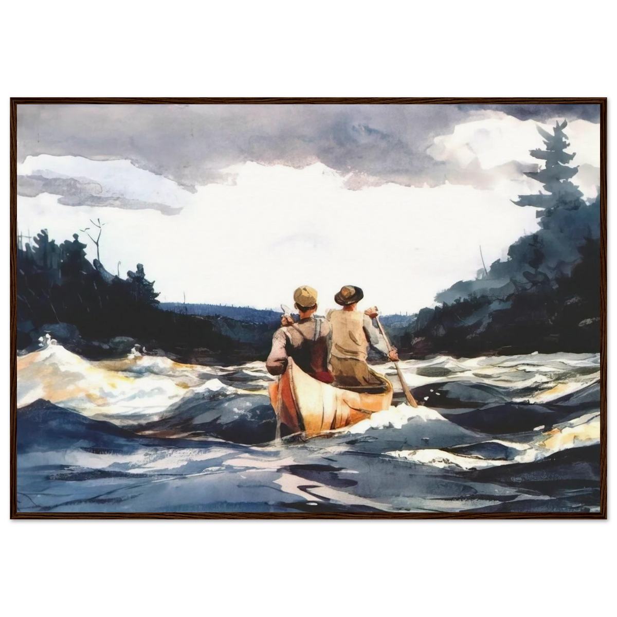 CANOE IN THE RAPIDS Framed Poster | Winslow Homer Framed Prints Wall Art | Winslow Homer Store