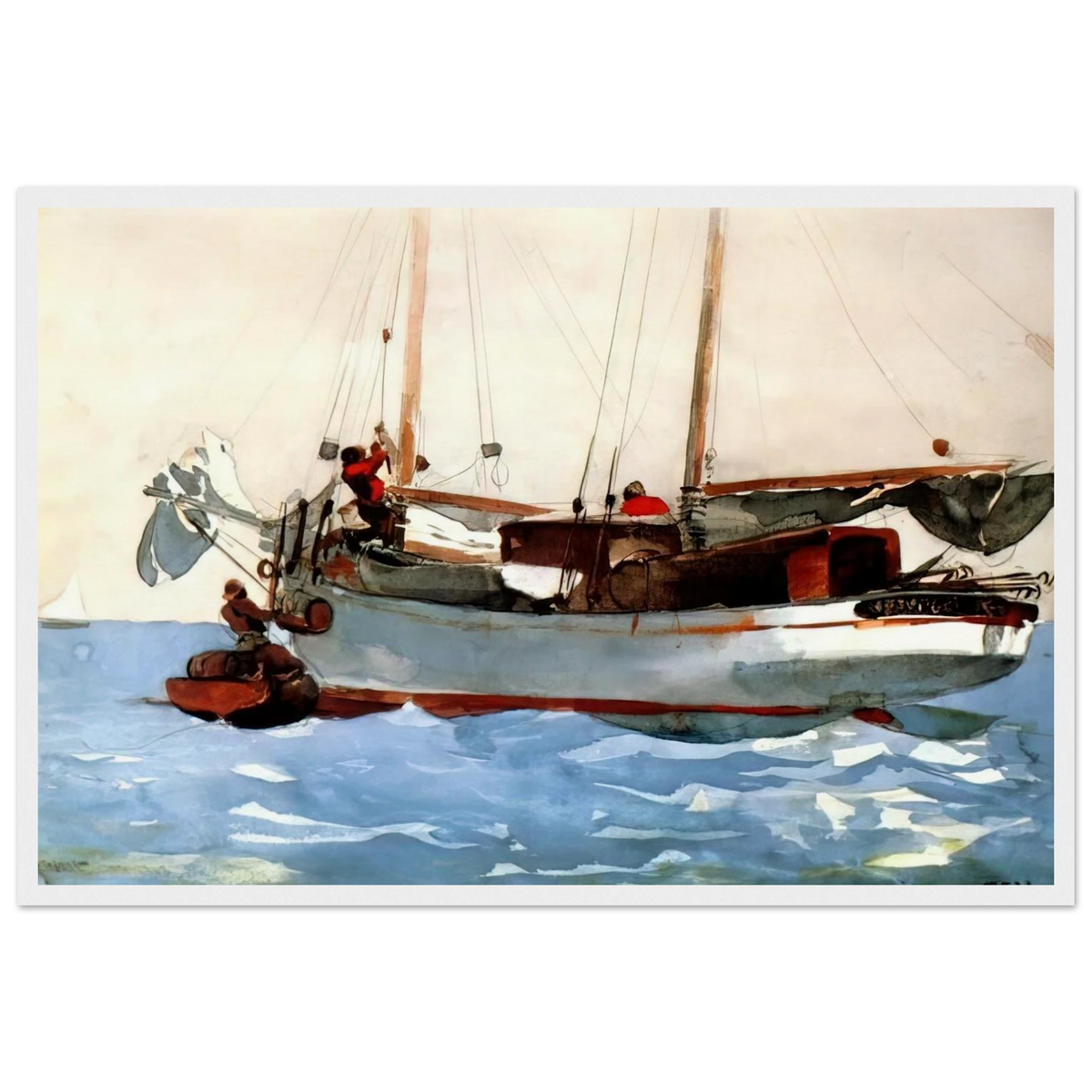 TAKING ON WET PROVISIONS Framed Poster | Winslow Homer Framed Prints Wall Art | Winslow Homer Store