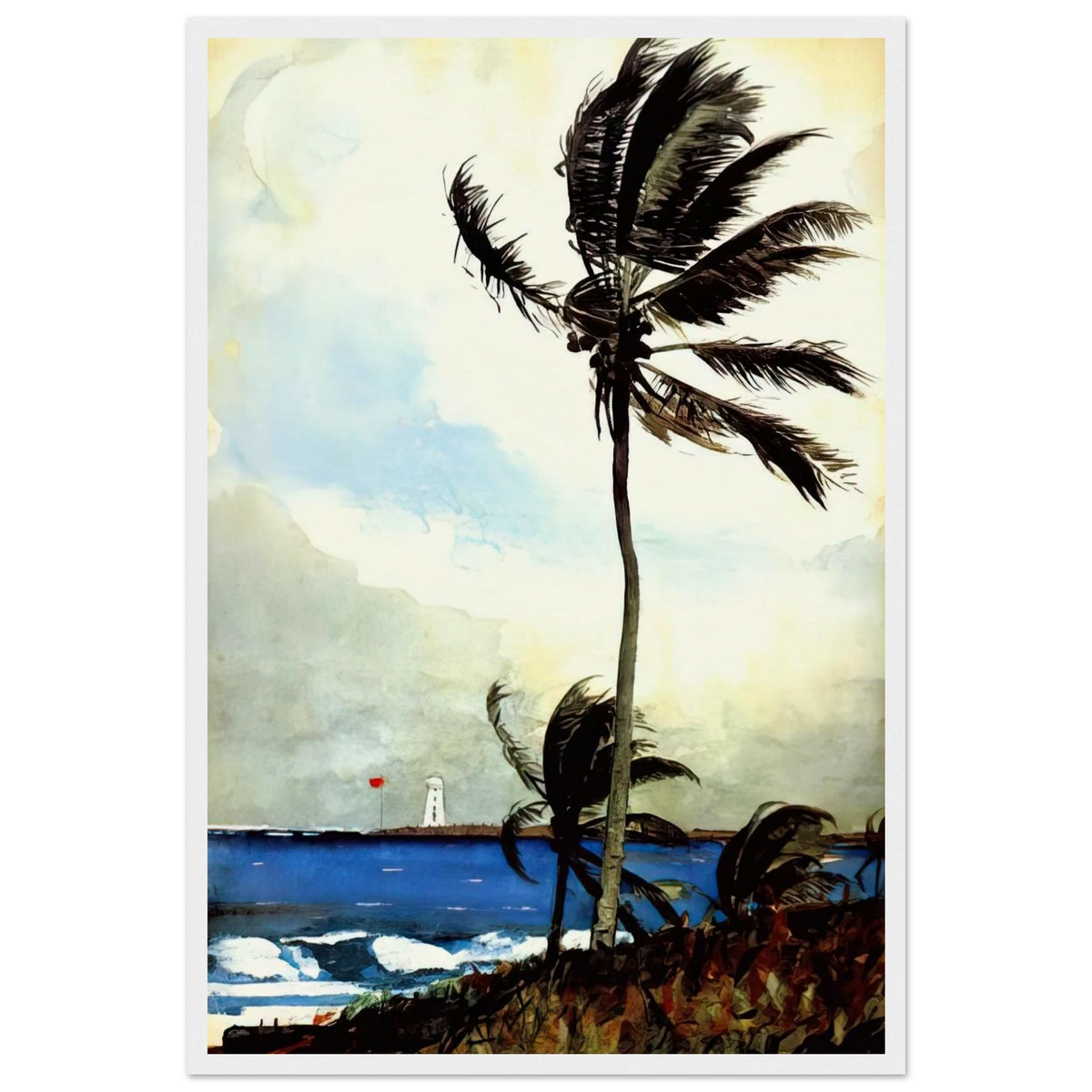 PALM TREE NASSAU Framed Poster | Winslow Homer Framed Prints Wall Art | Winslow Homer Store