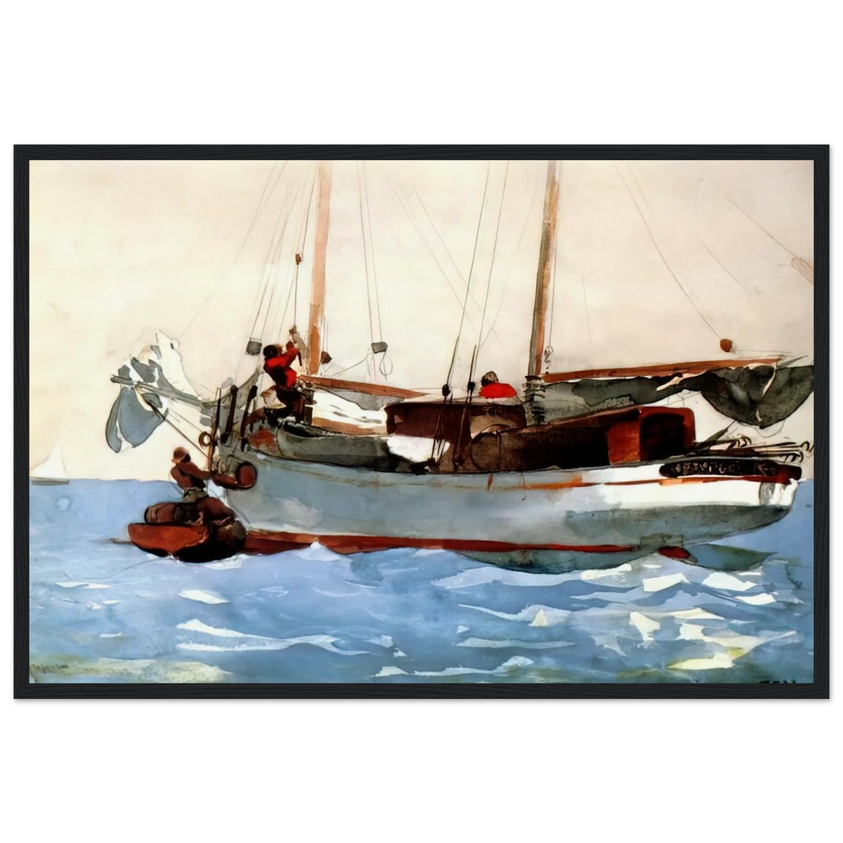 TAKING ON WET PROVISIONS Framed Poster | Winslow Homer Framed Prints Wall Art | Winslow Homer Store