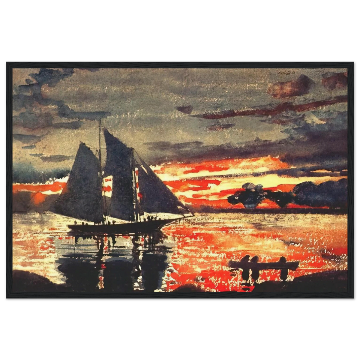 SUNSET FIRES Framed Poster | Winslow Homer Framed Prints Wall Art | Winslow Homer Store