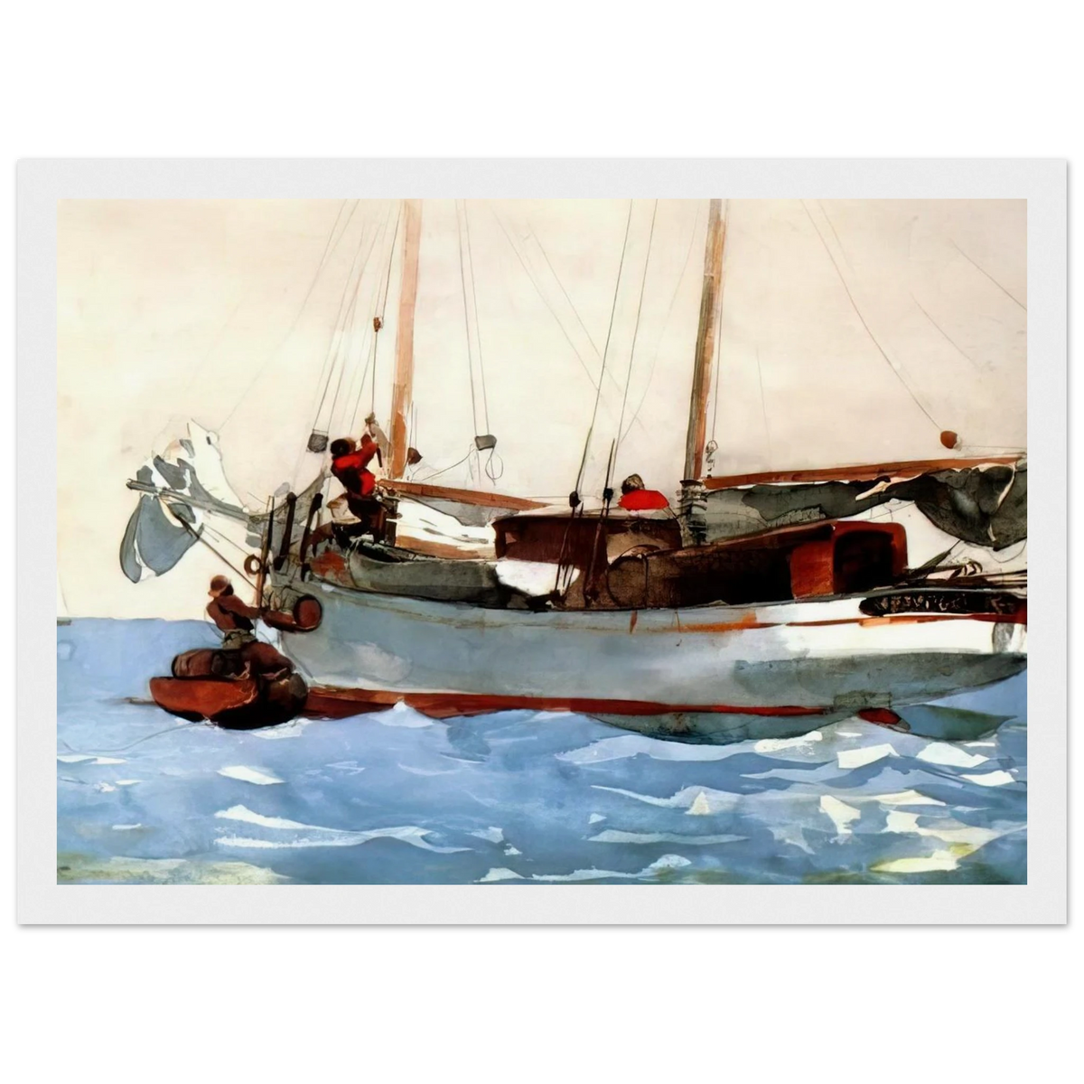 TAKING ON WET PROVISIONS Framed Poster | Winslow Homer Framed Prints Wall Art | Winslow Homer Store