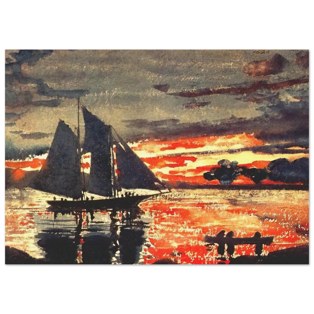 SUNSET FIRES Poster | Winslow Homer Poster | Winslow Homer Store