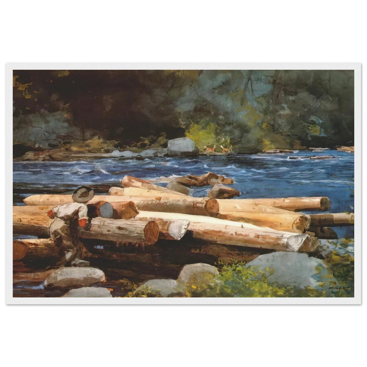 HUDSON RIVER Framed Poster | Winslow Homer Framed Prints Wall Art | Winslow Homer Store
