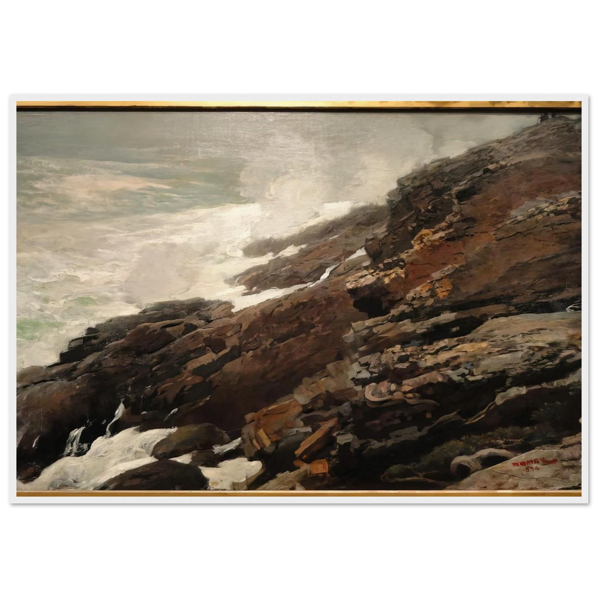HIGH CLIFF COAST OF MAINE Framed Poster | Winslow Homer Framed Prints Wall Art | Winslow Homer Store