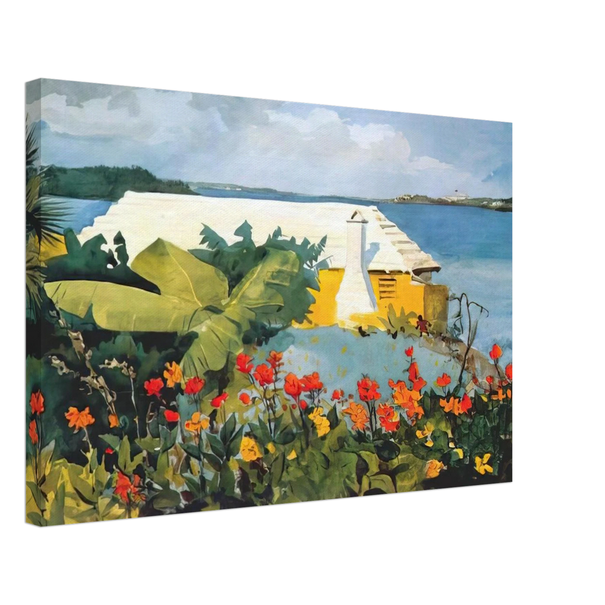 FLOWER GARDEN AND BUNGALOW BERMUDA Canvas | Winslow Homer Canvas | Winslow Homer Store