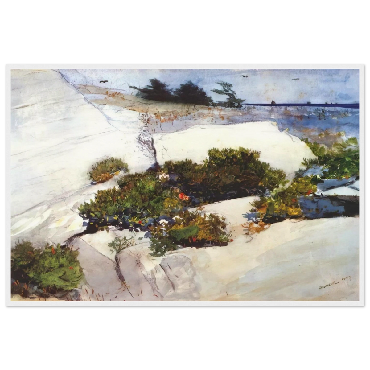 MAINE CLIFFS Framed Poster | Winslow Homer Framed Prints Wall Art | Winslow Homer Store