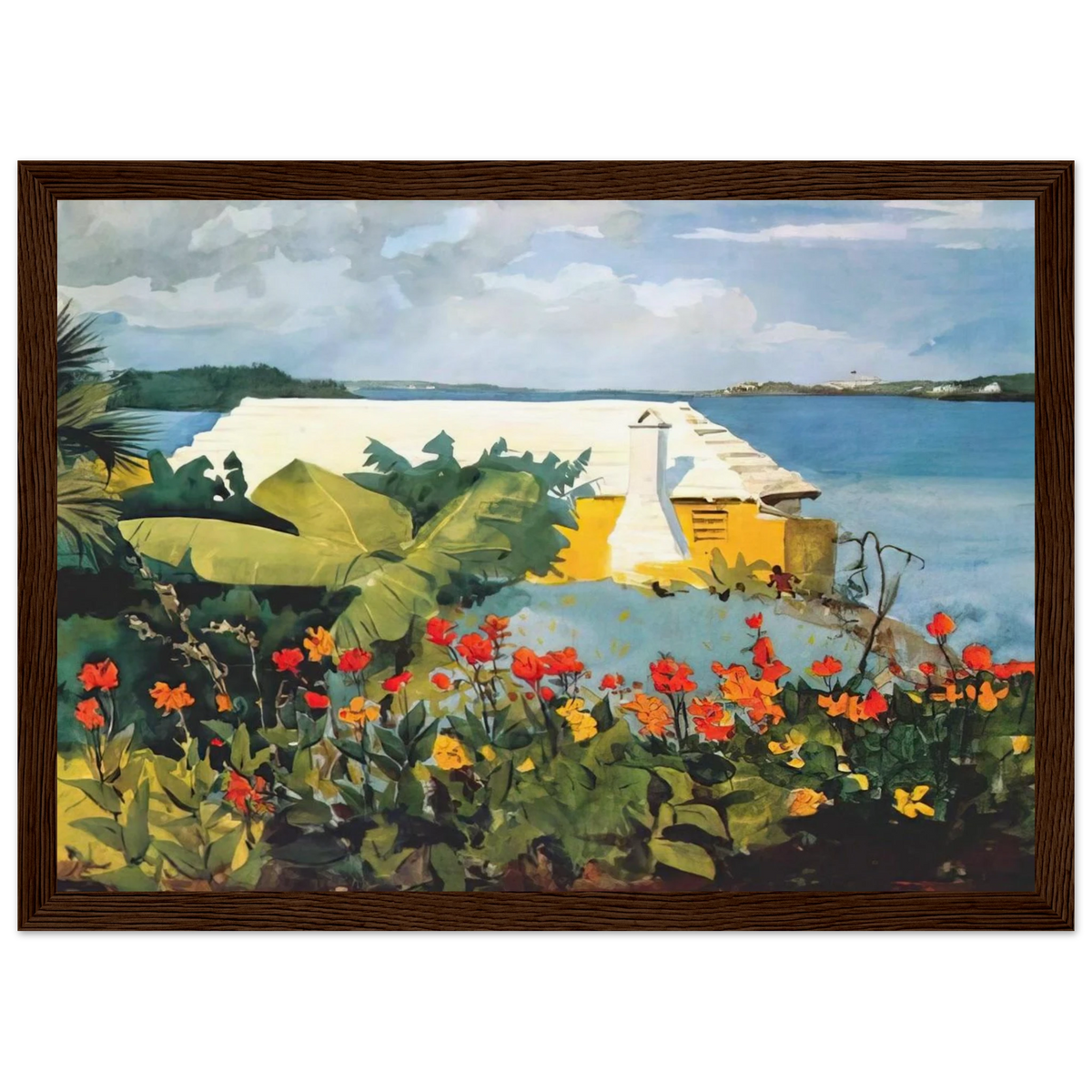 FLOWER GARDEN AND BUNGALOW BERMUDA Framed Poster | Winslow Homer Framed Prints Wall Art | Winslow Homer Store