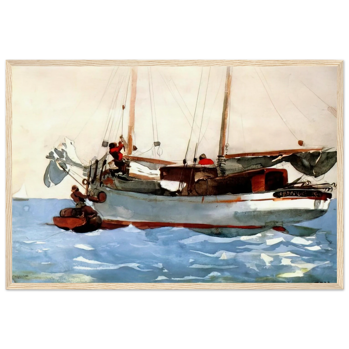 TAKING ON WET PROVISIONS Framed Poster | Winslow Homer Framed Prints Wall Art | Winslow Homer Store