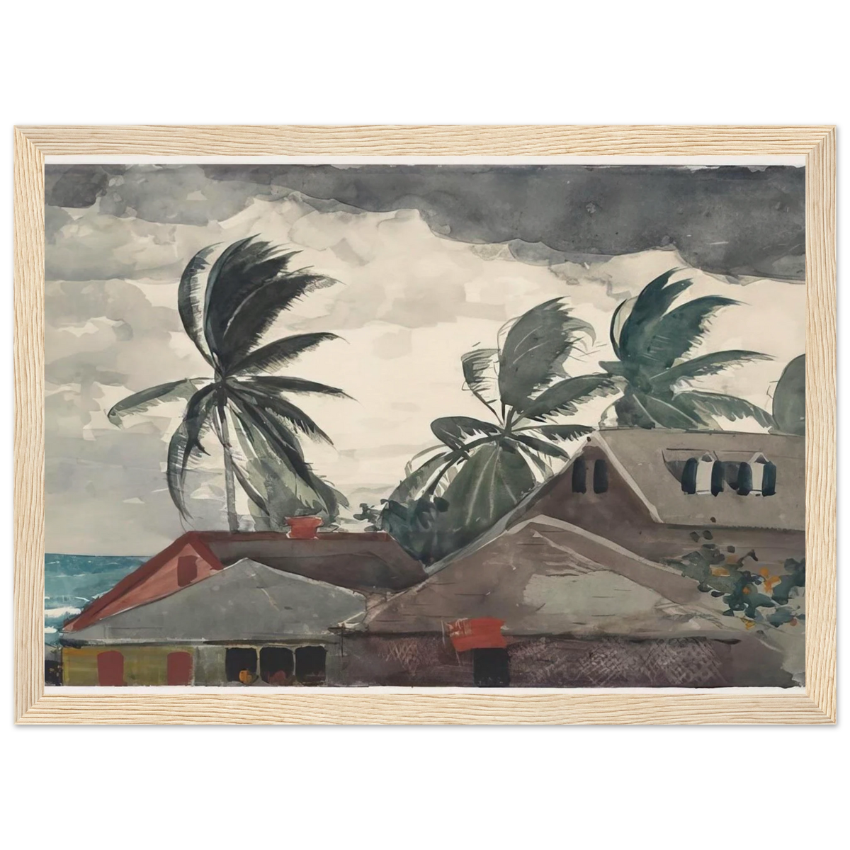 HURRICANE BAHAMAS 1898 Framed Poster | Winslow Homer Framed Prints Wall Art | Winslow Homer Store