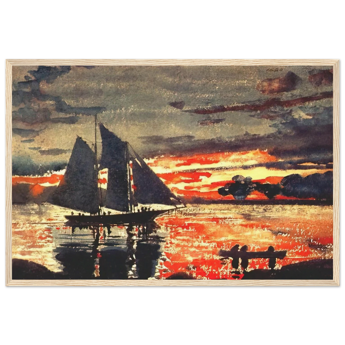 SUNSET FIRES Framed Poster | Winslow Homer Framed Prints Wall Art | Winslow Homer Store