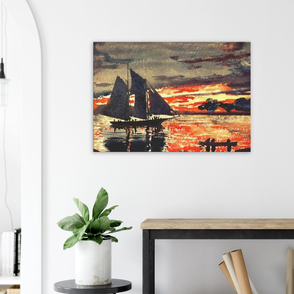 SUNSET FIRES Canvas | Winslow Homer Canvas | Winslow Homer Store