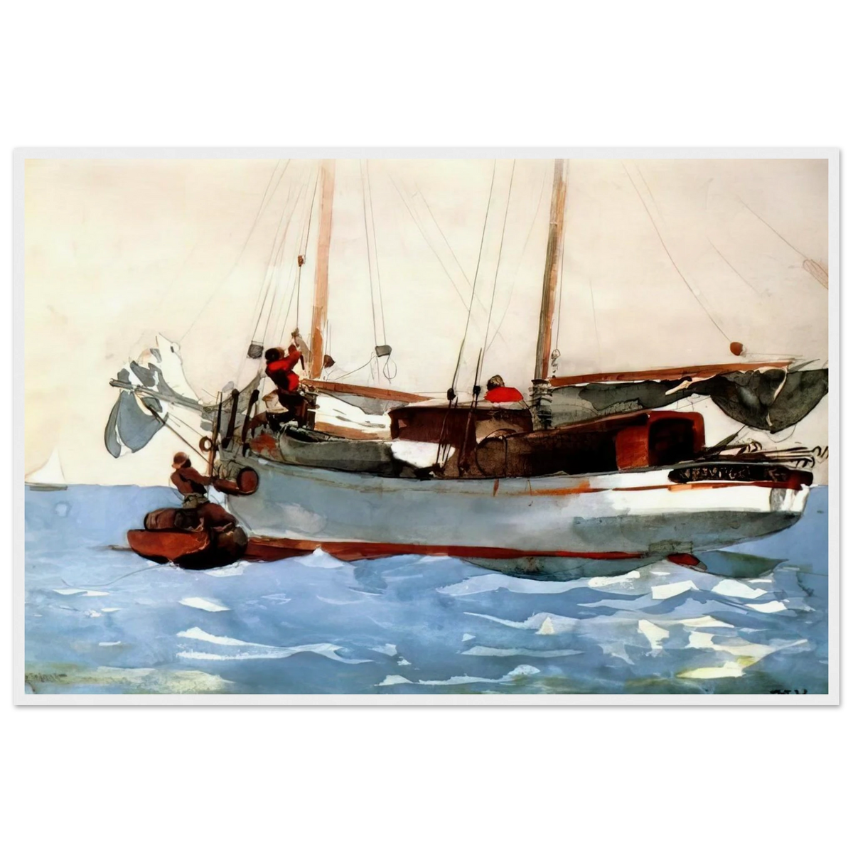 TAKING ON WET PROVISIONS Framed Poster | Winslow Homer Framed Prints Wall Art | Winslow Homer Store