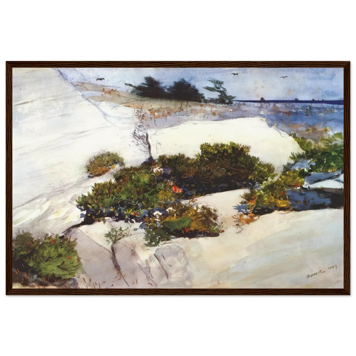 MAINE CLIFFS Framed Poster | Winslow Homer Framed Prints Wall Art | Winslow Homer Store
