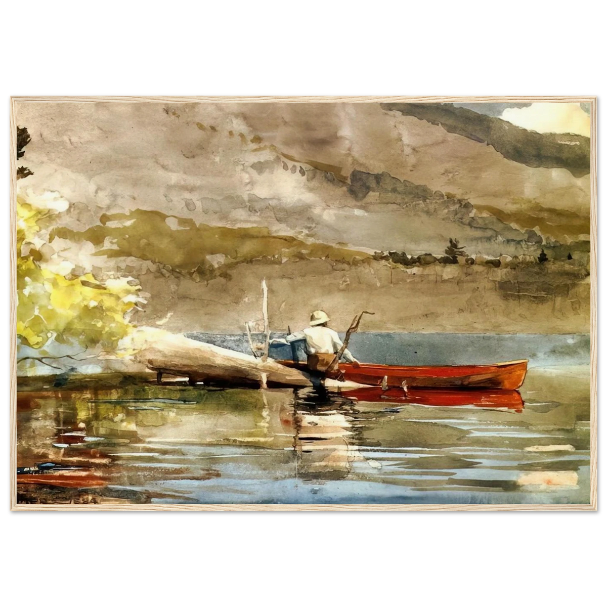 THE RED CANOE 1884 Framed Poster | Winslow Homer Framed Prints Wall Art | Winslow Homer Store