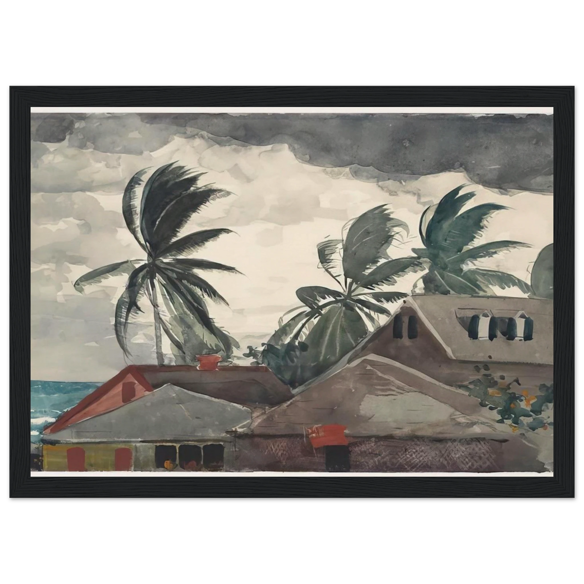 HURRICANE BAHAMAS 1898 Framed Poster | Winslow Homer Framed Prints Wall Art | Winslow Homer Store