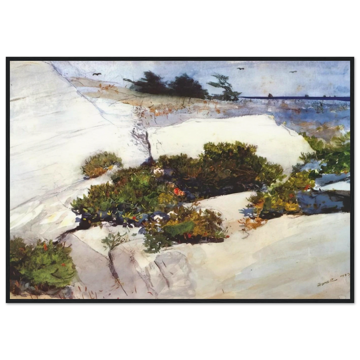 MAINE CLIFFS Framed Poster | Winslow Homer Framed Prints Wall Art | Winslow Homer Store
