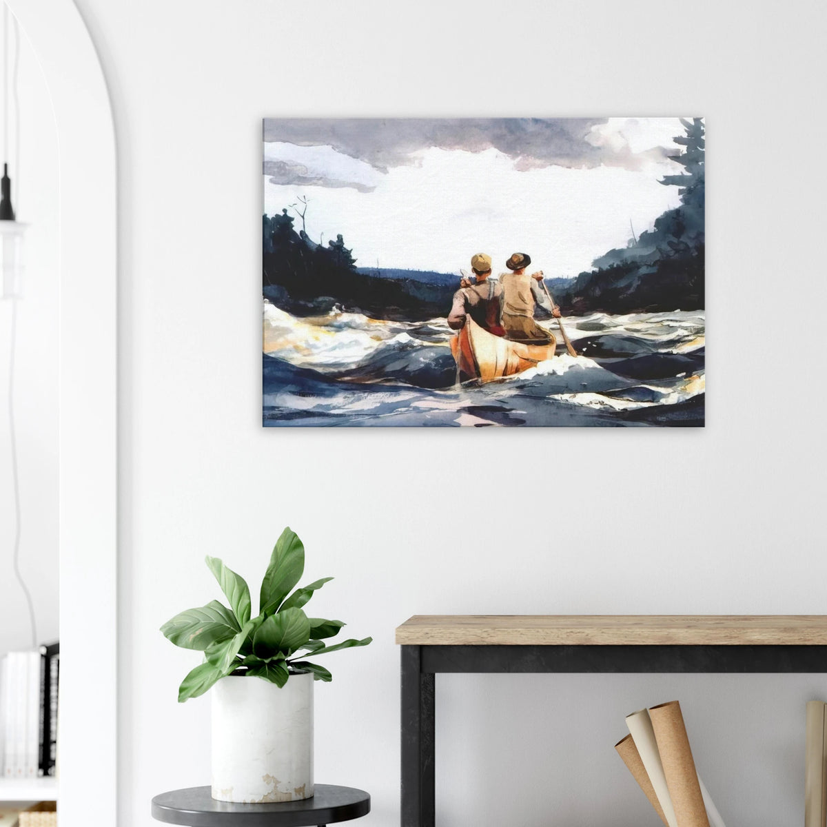 CANOE IN THE RAPIDS Canvas | Winslow Homer Canvas | Winslow Homer Store