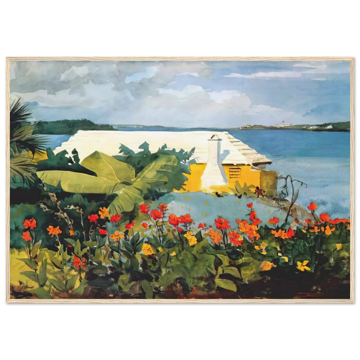FLOWER GARDEN AND BUNGALOW BERMUDA Framed Poster | Winslow Homer Framed Prints Wall Art | Winslow Homer Store