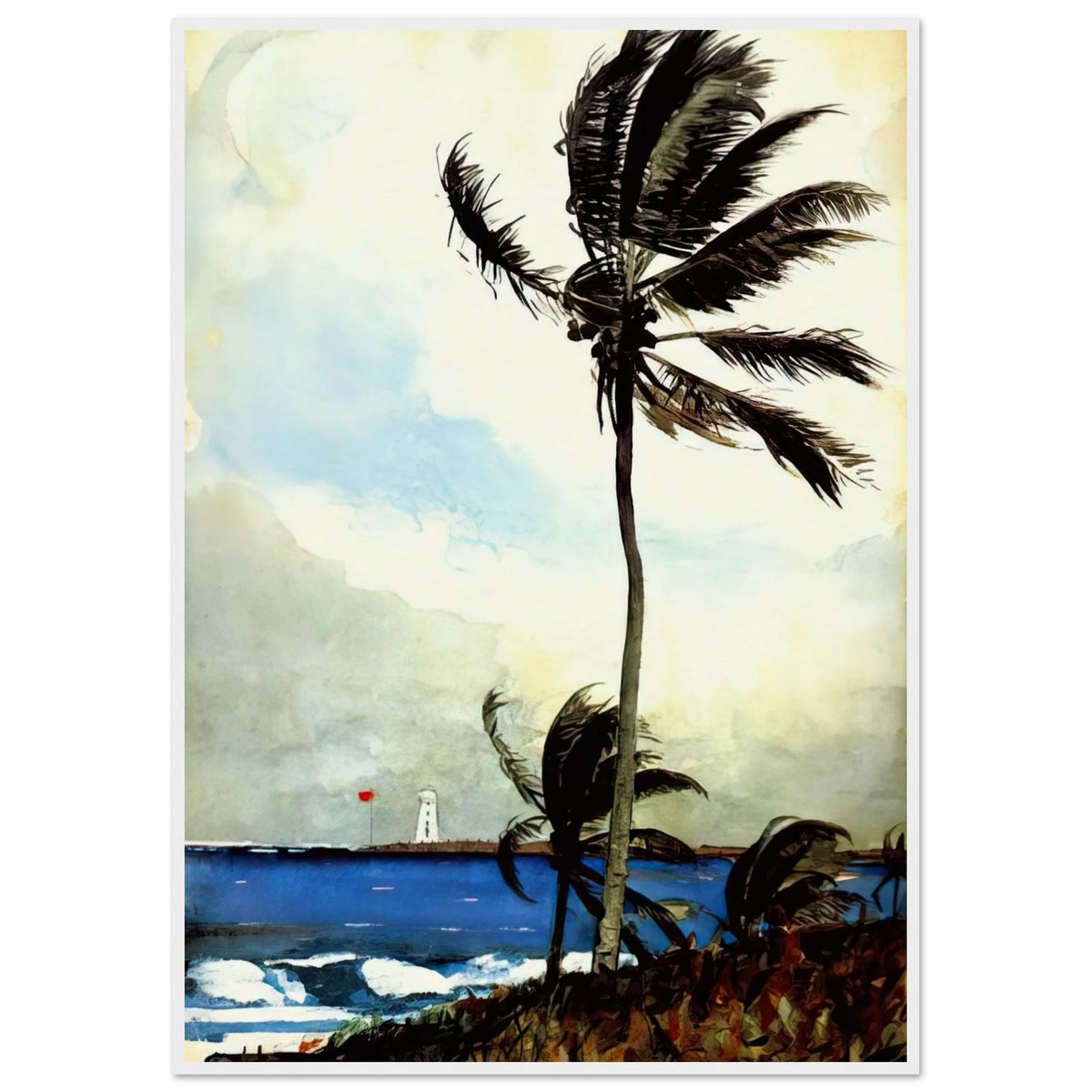 PALM TREE NASSAU Framed Poster | Winslow Homer Framed Prints Wall Art | Winslow Homer Store