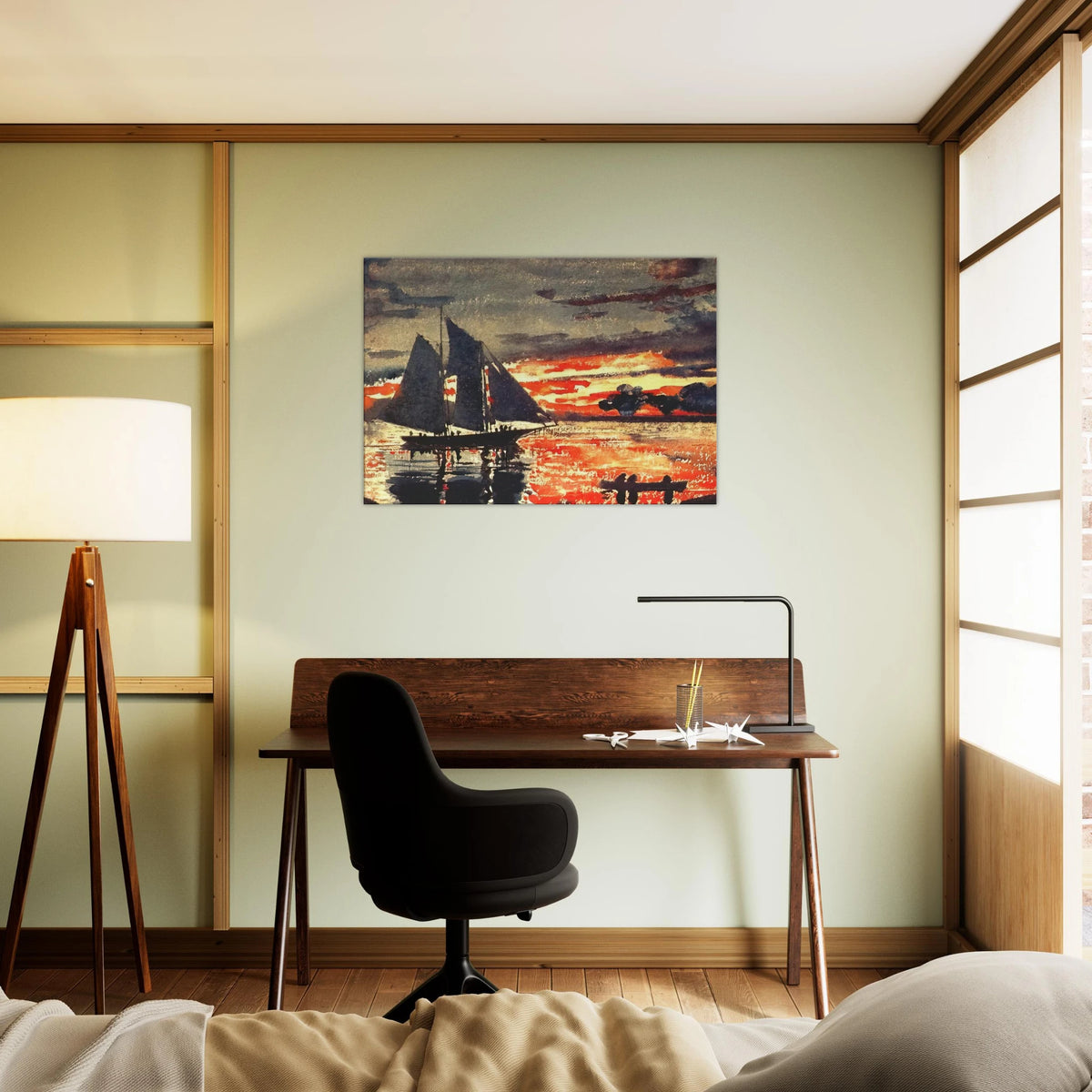 SUNSET FIRES Canvas | Winslow Homer Canvas | Winslow Homer Store