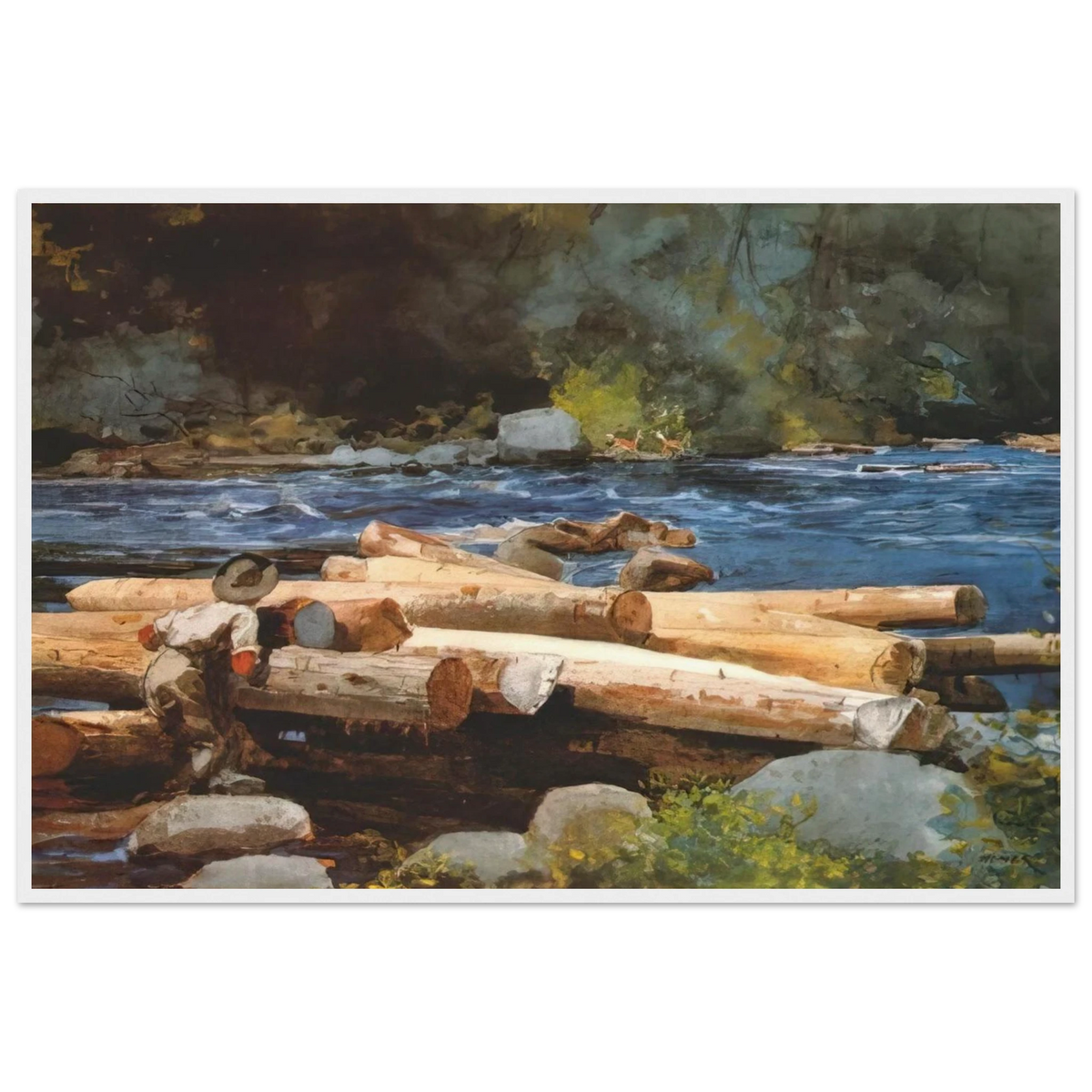 HUDSON RIVER Framed Poster | Winslow Homer Framed Prints Wall Art | Winslow Homer Store