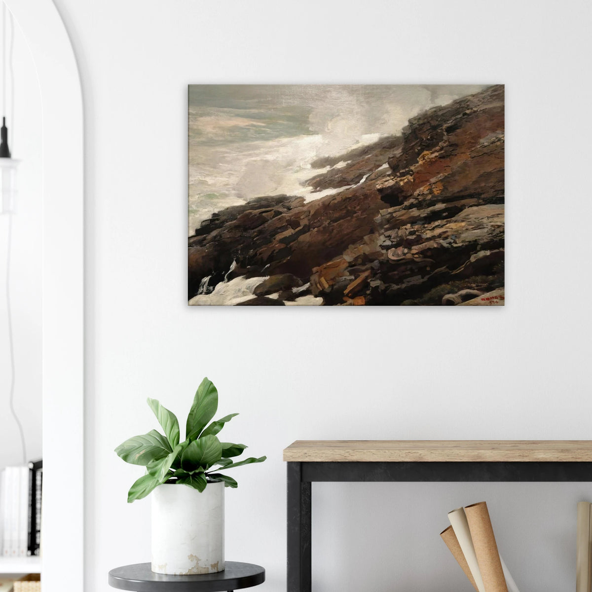 HIGH CLIFF COAST OF MAINE Canvas | Winslow Homer Canvas | Winslow Homer Store