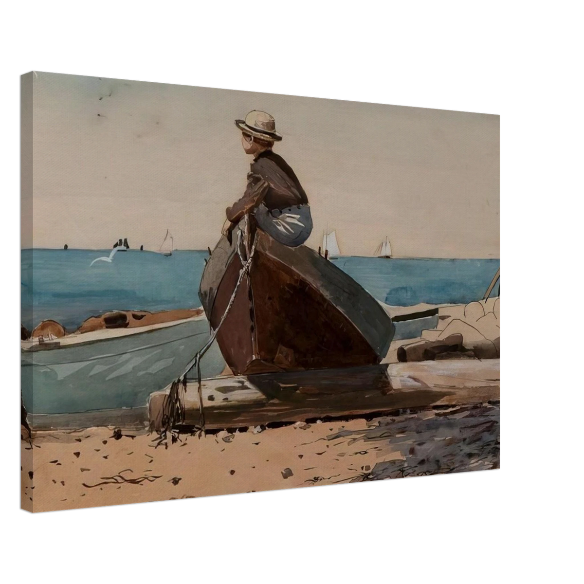 WAITING FOR DAD Canvas | Winslow Homer Canvas | Winslow Homer Store