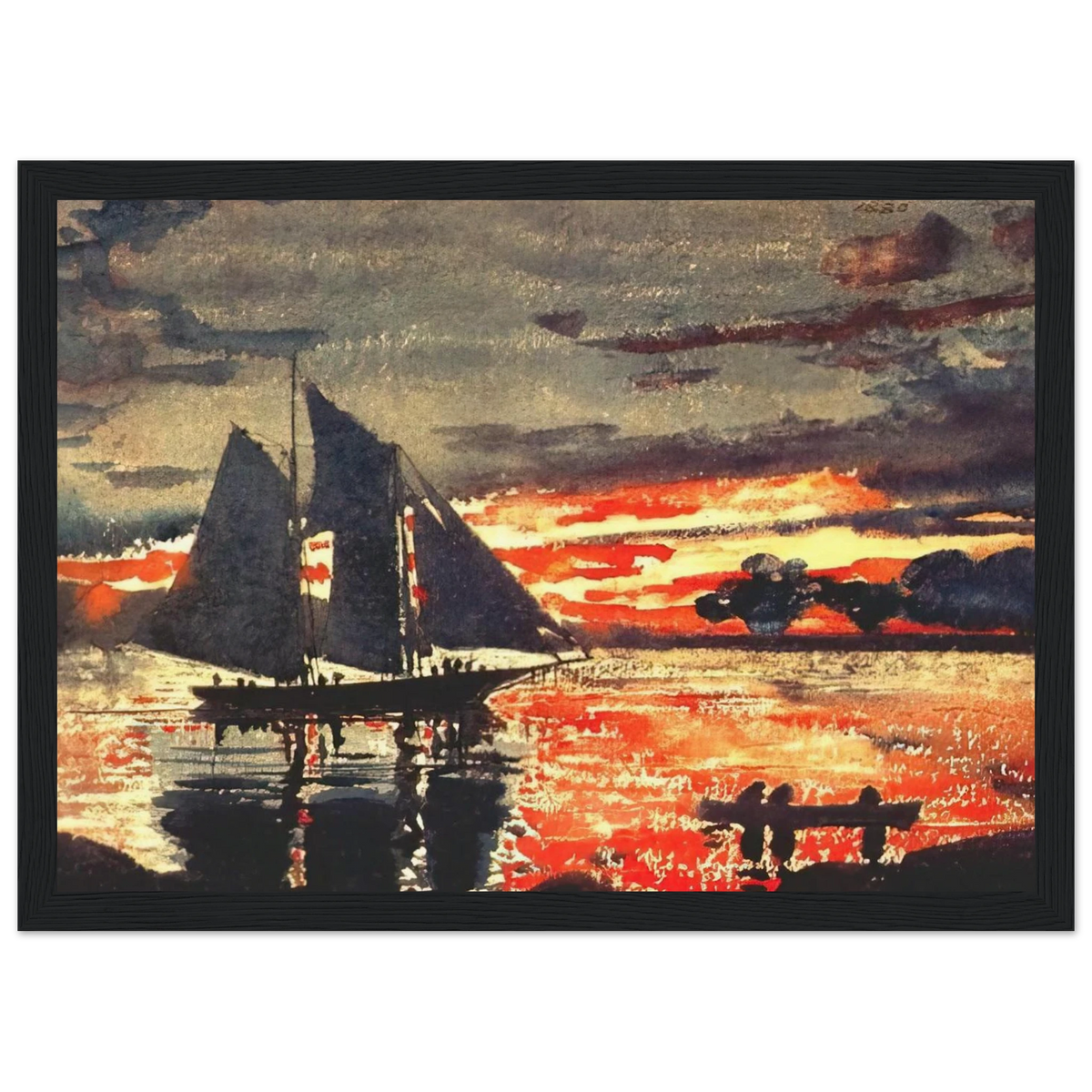 SUNSET FIRES Framed Poster | Winslow Homer Framed Prints Wall Art | Winslow Homer Store
