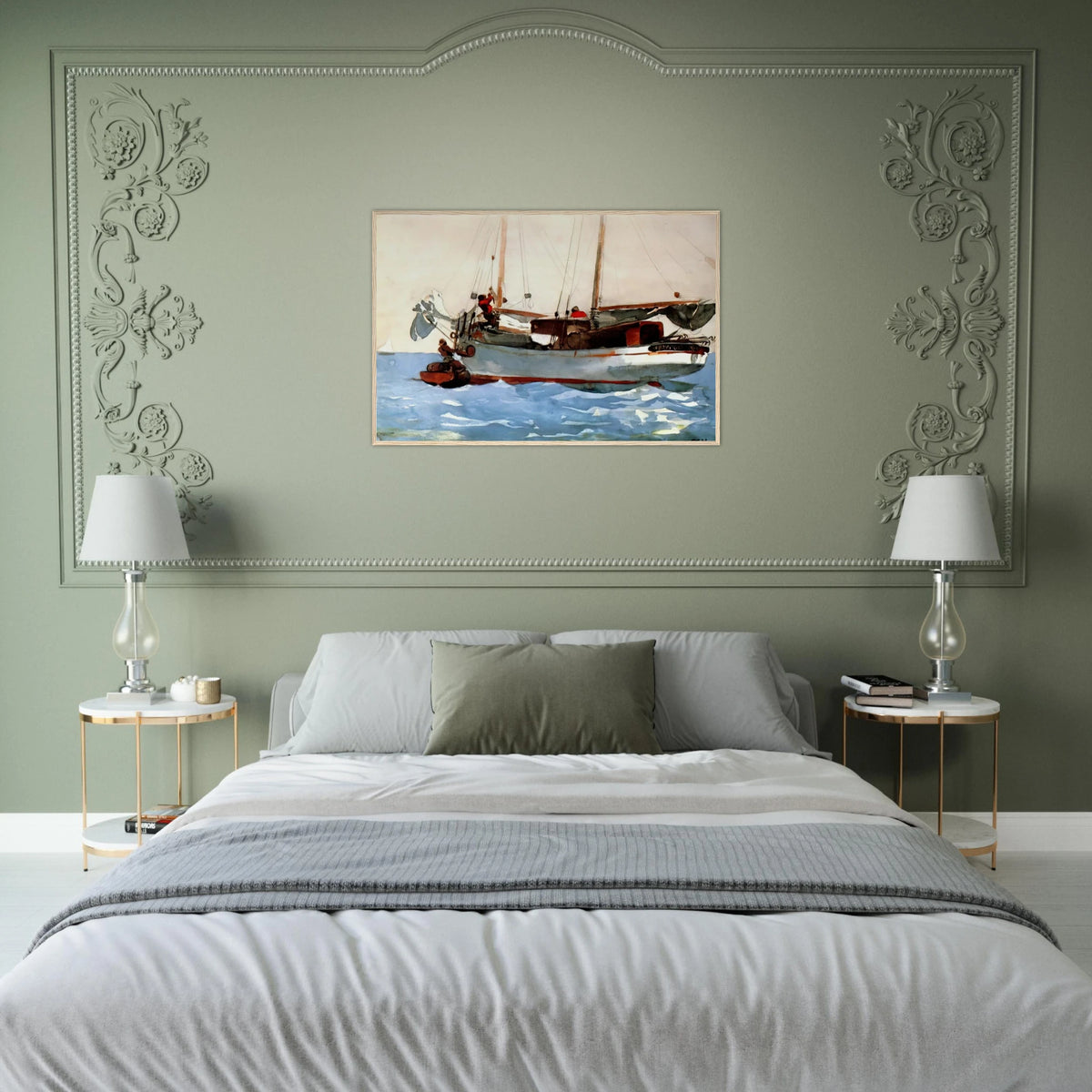 TAKING ON WET PROVISIONS Framed Poster | Winslow Homer Framed Prints Wall Art | Winslow Homer Store