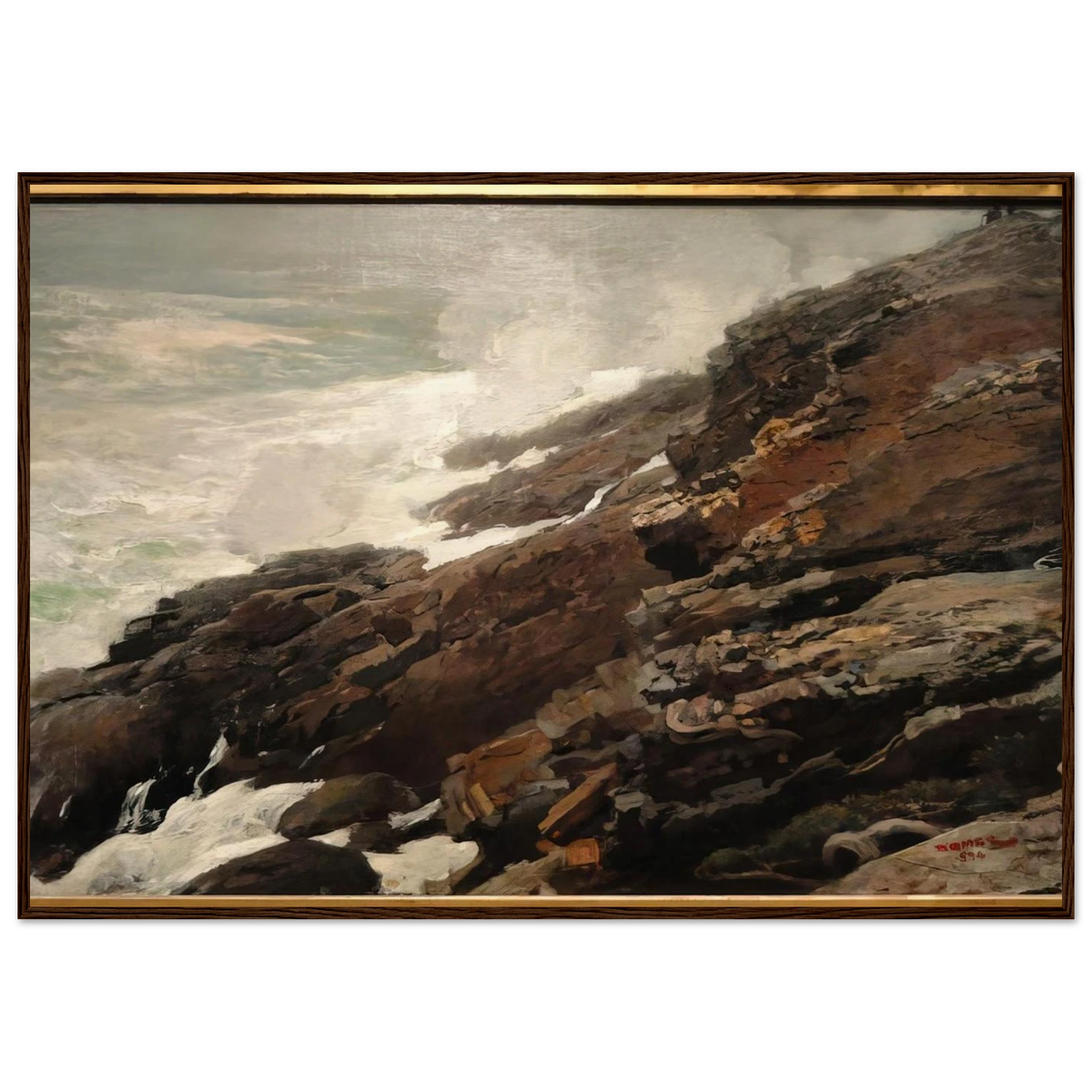 HIGH CLIFF COAST OF MAINE Framed Poster | Winslow Homer Framed Prints Wall Art | Winslow Homer Store