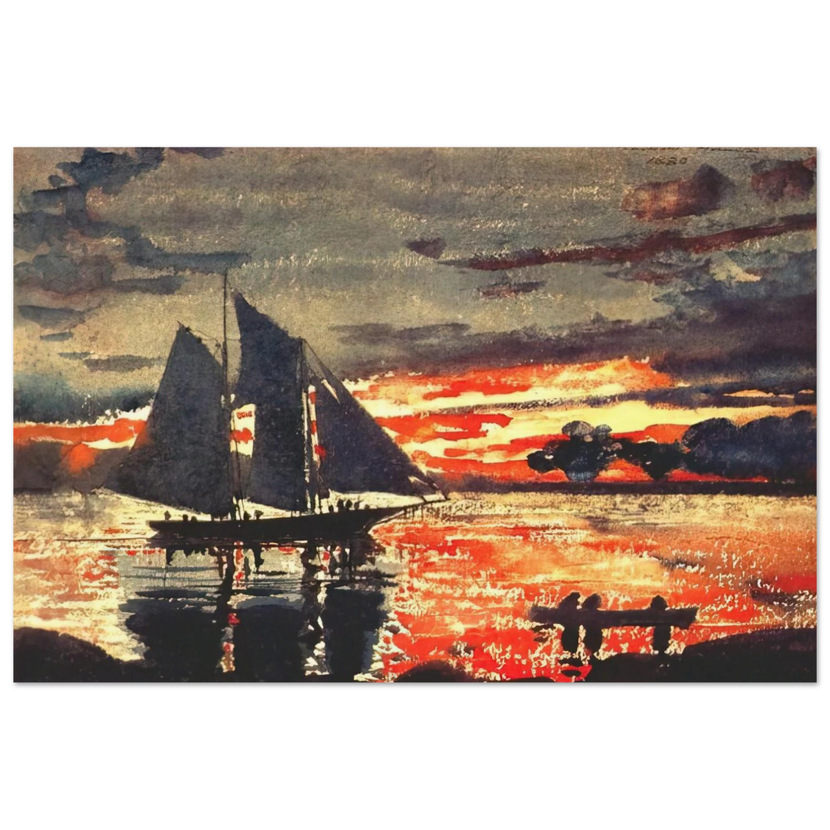 SUNSET FIRES Poster | Winslow Homer Poster | Winslow Homer Store