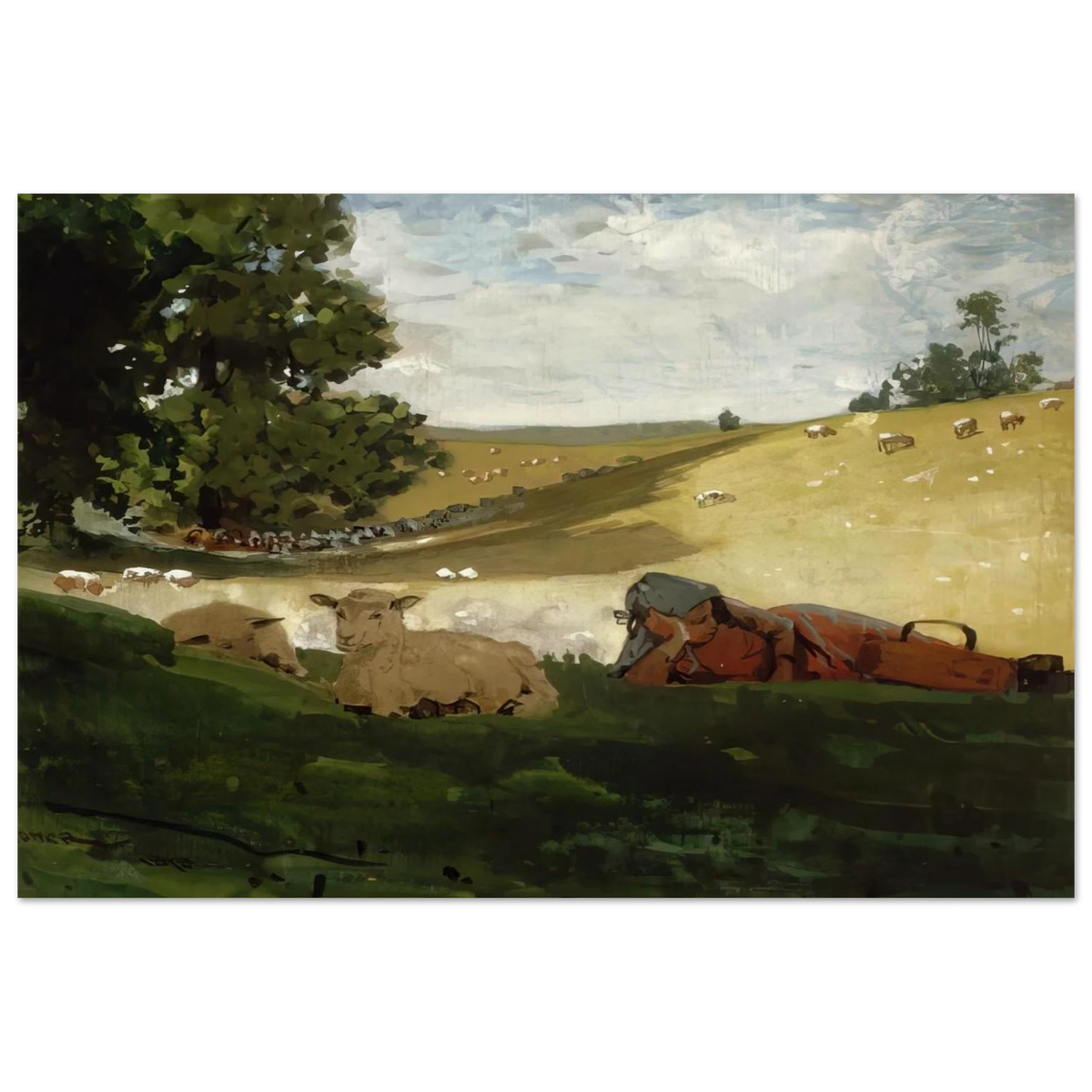 WARM AFTERNOON SHEPHERDESS Poster | Winslow Homer Poster | Winslow Homer Store