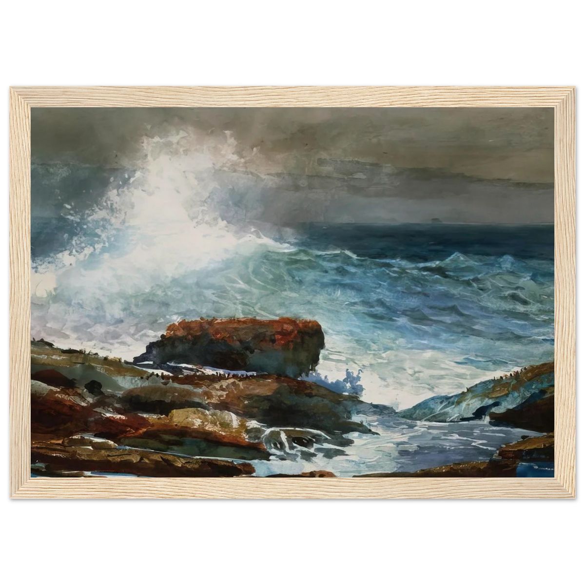 INCOMING TIDE SCARBORO MAINE Framed Poster | Winslow Homer Framed Prints Wall Art | Winslow Homer Store