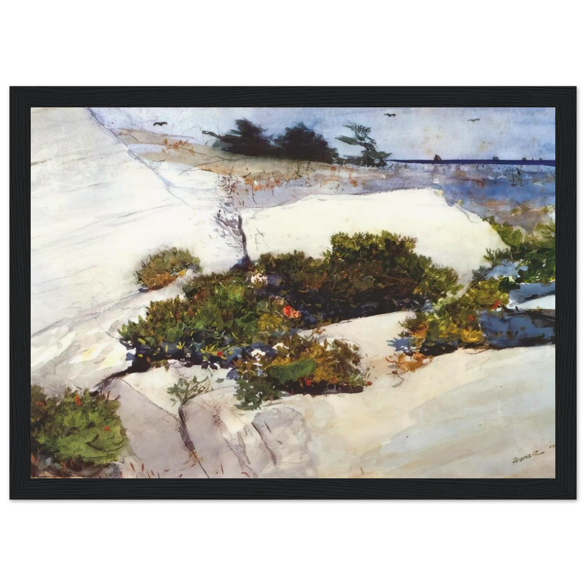 MAINE CLIFFS Framed Poster | Winslow Homer Framed Prints Wall Art | Winslow Homer Store