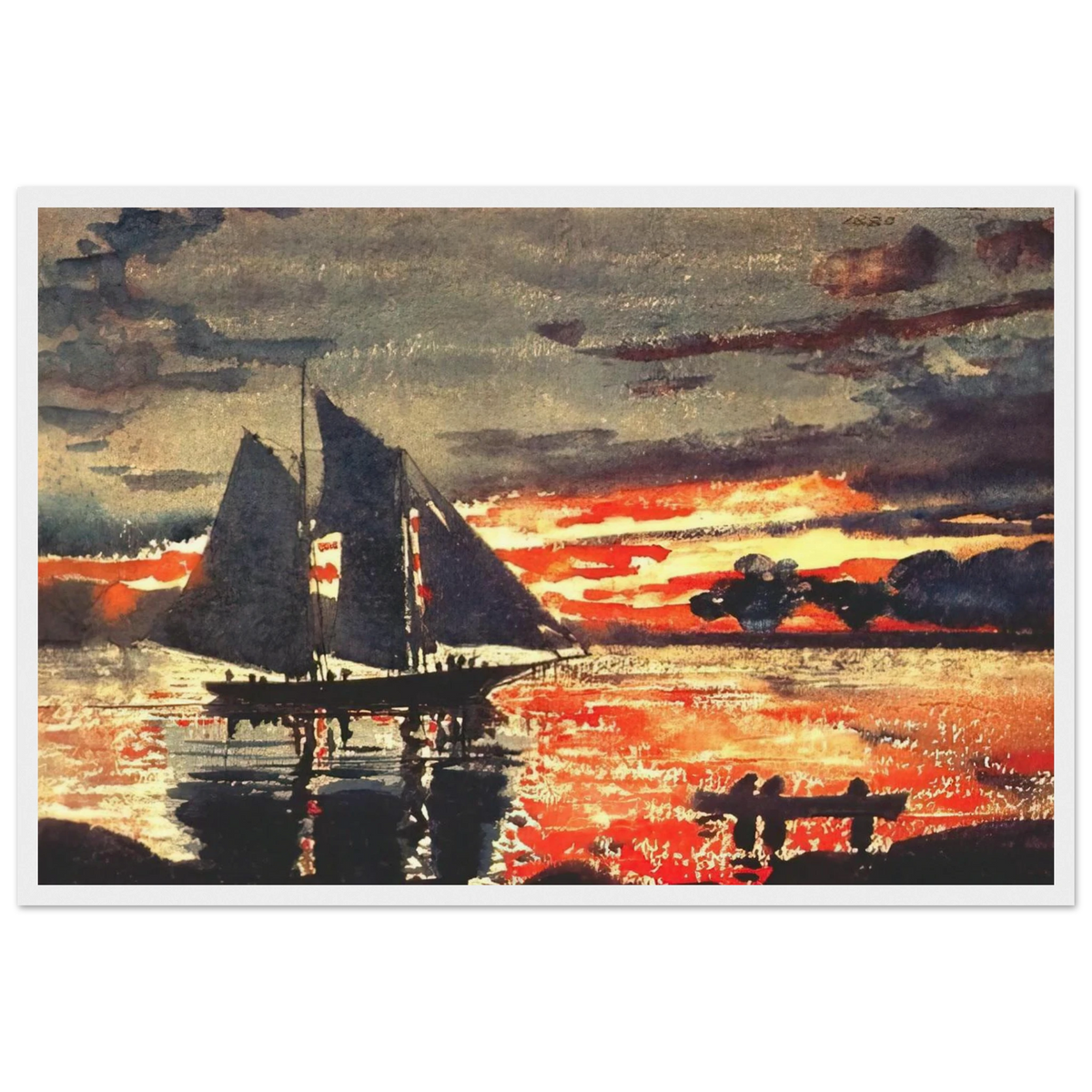 SUNSET FIRES Framed Poster | Winslow Homer Framed Prints Wall Art | Winslow Homer Store