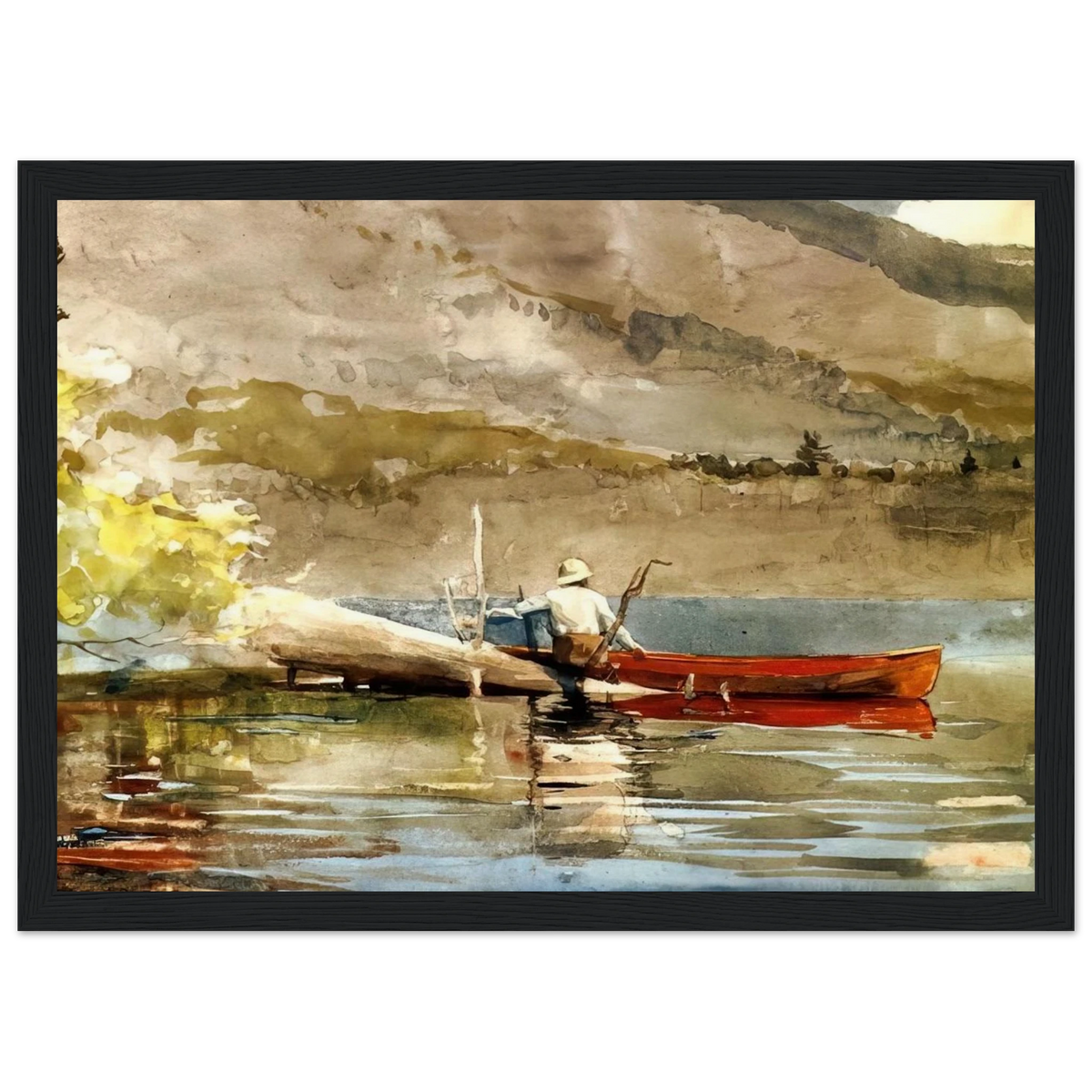 THE RED CANOE 1884 Framed Poster | Winslow Homer Framed Prints Wall Art | Winslow Homer Store