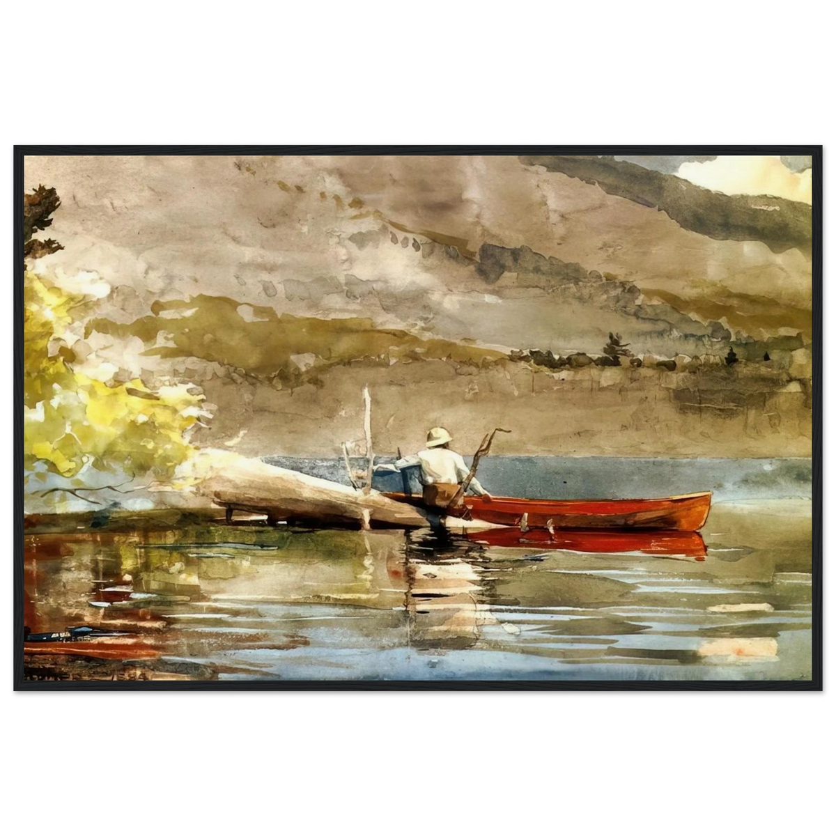 THE RED CANOE 1884 Framed Poster | Winslow Homer Framed Prints Wall Art | Winslow Homer Store