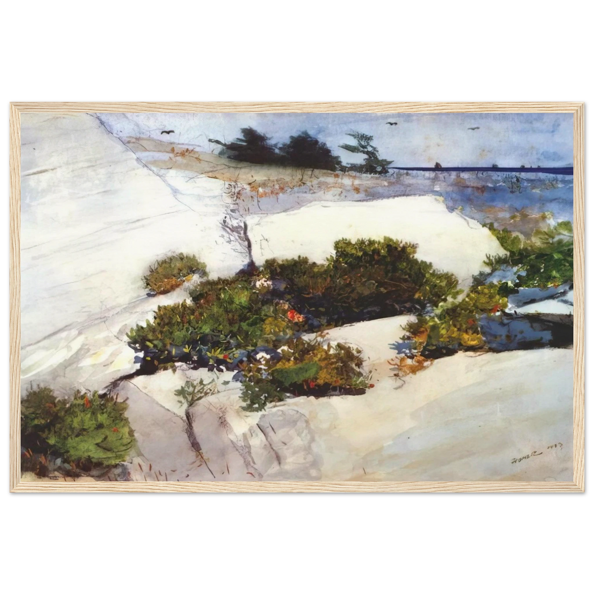 MAINE CLIFFS Framed Poster | Winslow Homer Framed Prints Wall Art | Winslow Homer Store