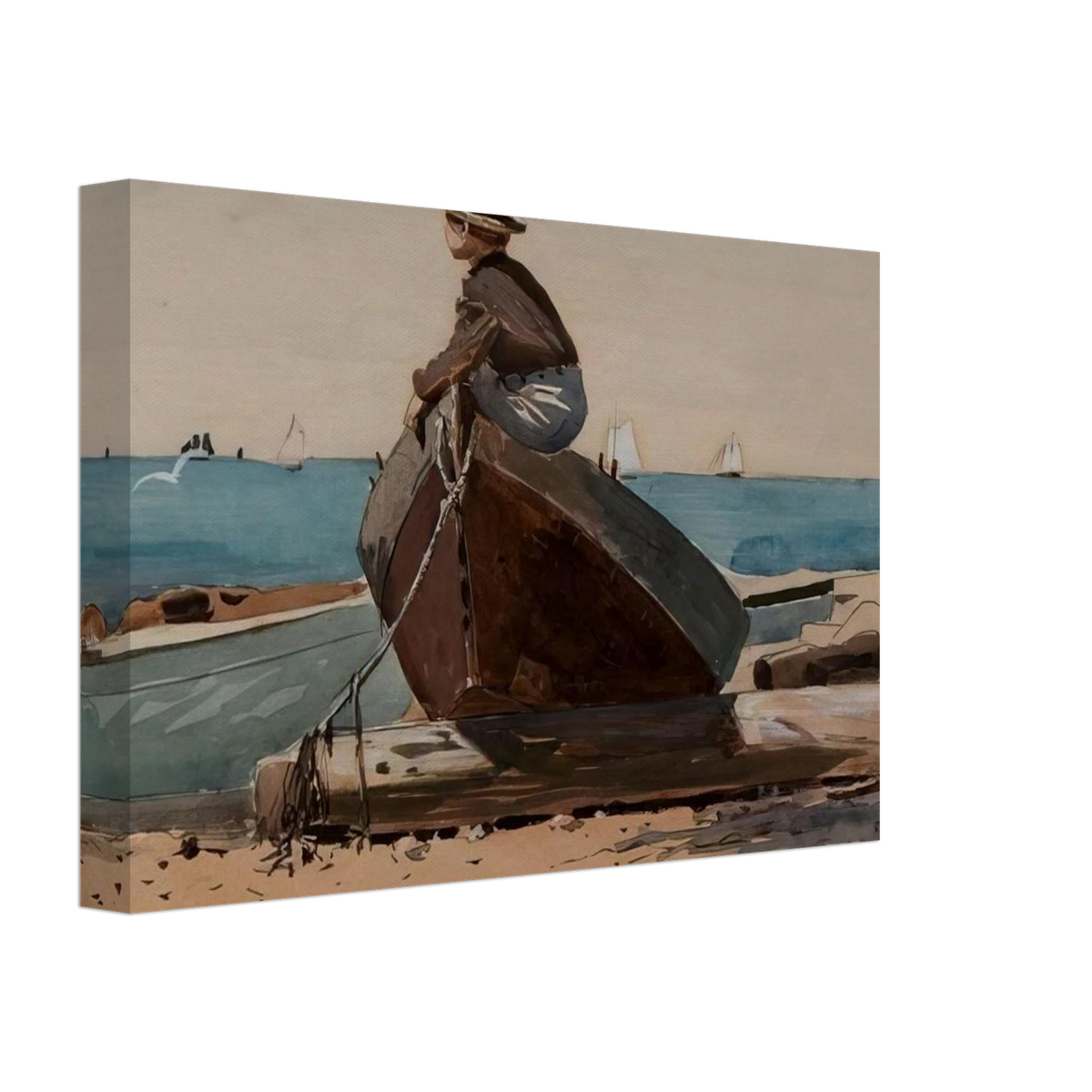WAITING FOR DAD Canvas | Winslow Homer Canvas | Winslow Homer Store
