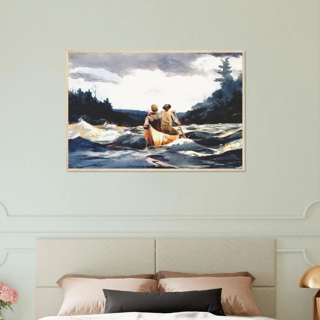 CANOE IN THE RAPIDS Framed Poster | Winslow Homer Framed Prints Wall Art | Winslow Homer Store
