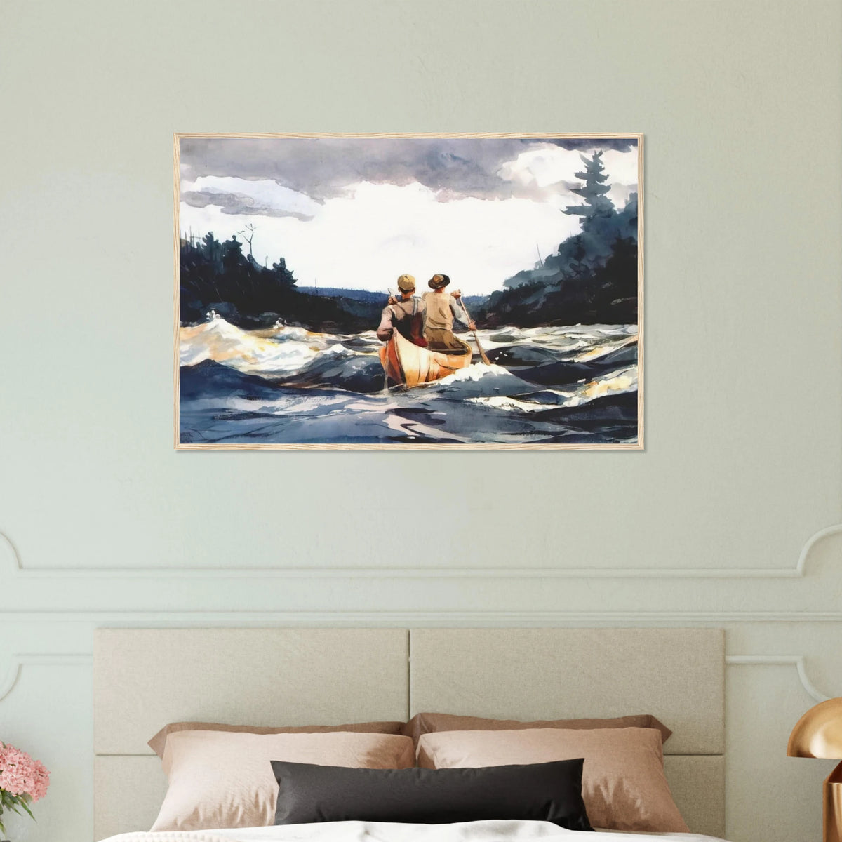 CANOE IN THE RAPIDS Framed Poster | Winslow Homer Framed Prints Wall Art | Winslow Homer Store