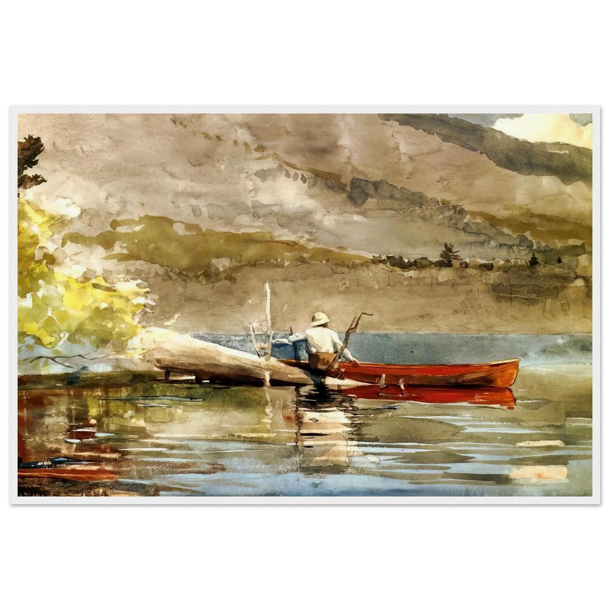 THE RED CANOE 1884 Framed Poster | Winslow Homer Framed Prints Wall Art | Winslow Homer Store