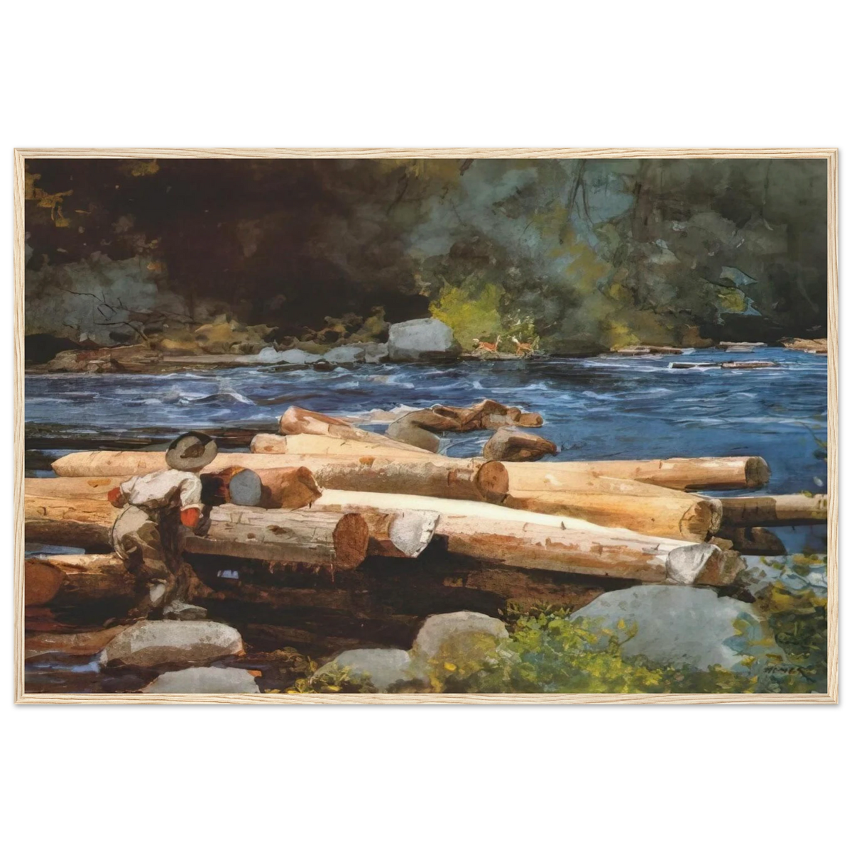 HUDSON RIVER Framed Poster | Winslow Homer Framed Prints Wall Art | Winslow Homer Store