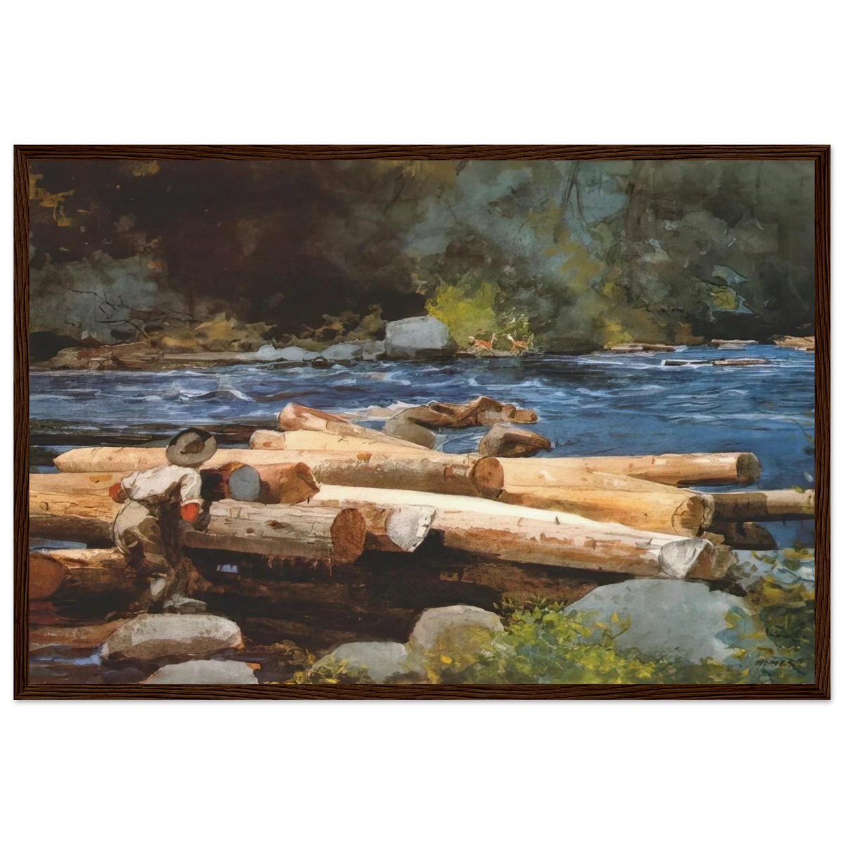 HUDSON RIVER Framed Poster | Winslow Homer Framed Prints Wall Art | Winslow Homer Store
