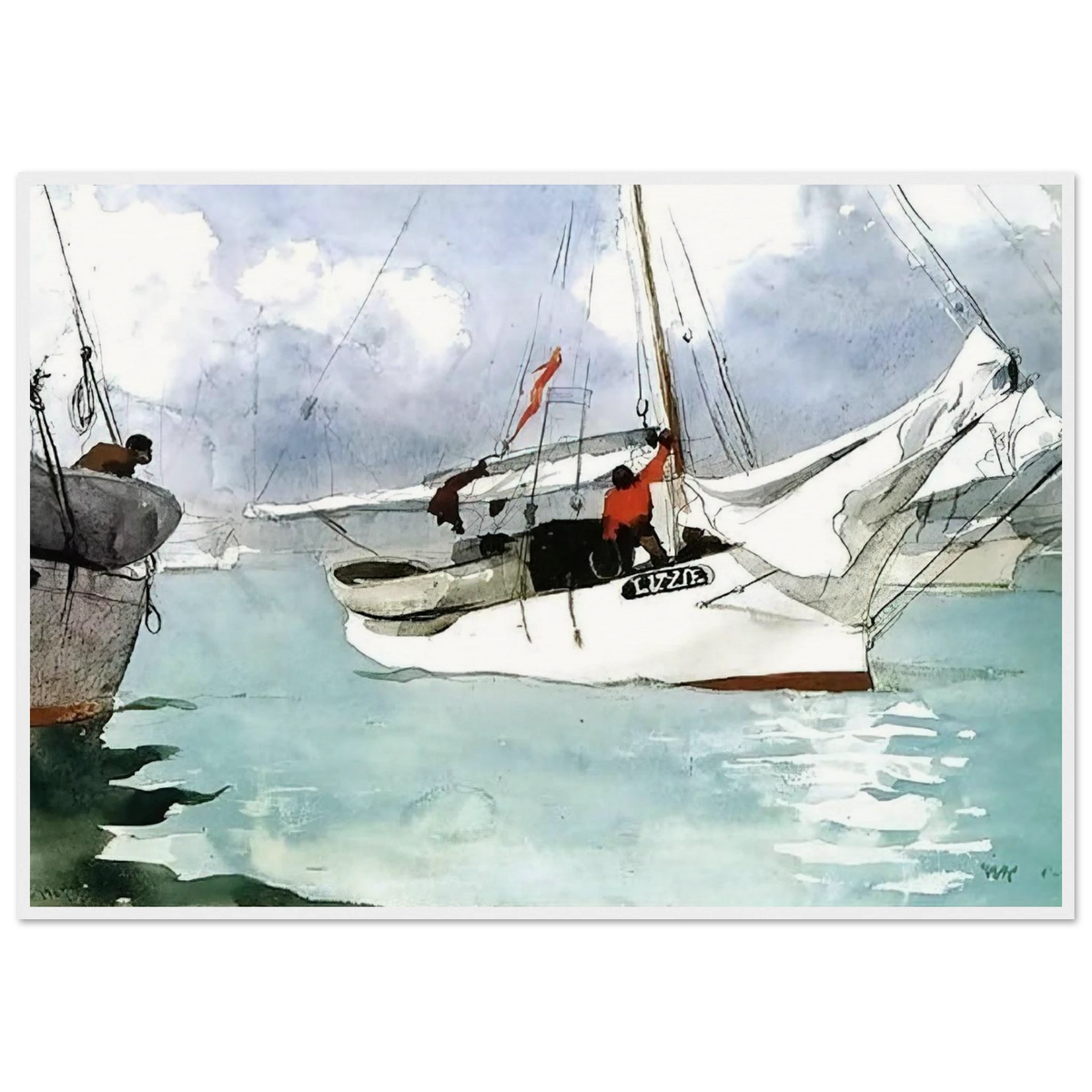 FISHING BOATS KEY WEST Framed Poster | Winslow Homer Framed Prints Wall Art | Winslow Homer Store