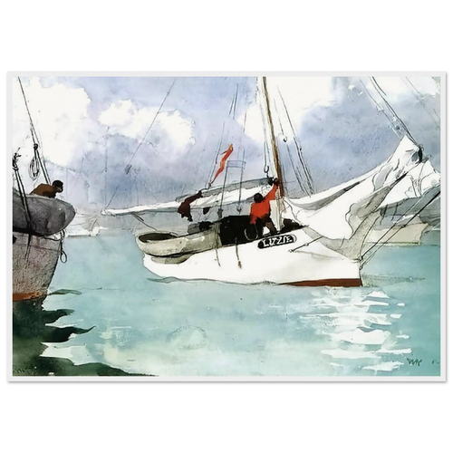 FISHING BOATS KEY WEST Framed Poster | Winslow Homer Framed Prints Wall Art | Winslow Homer Store